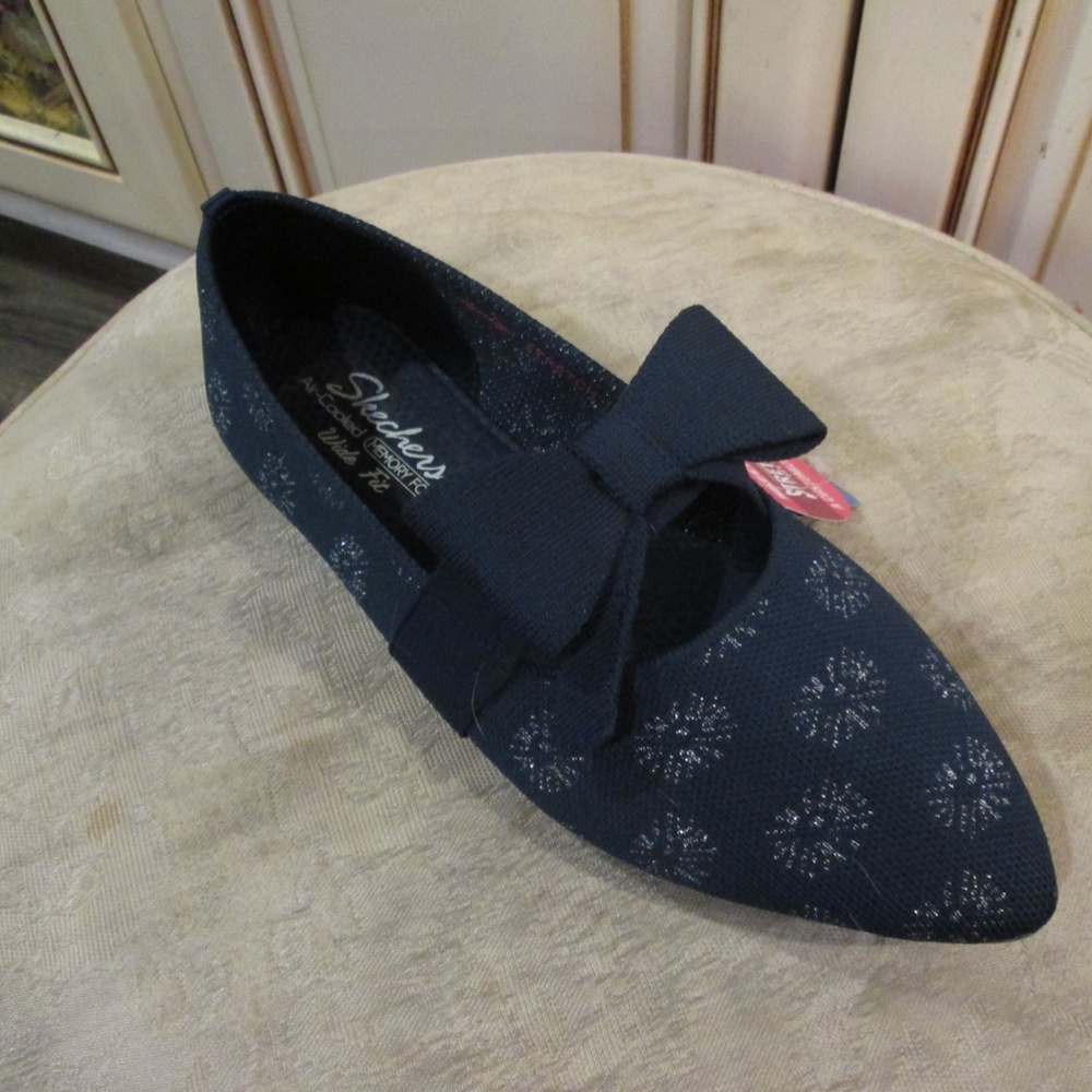 new SKECHERS Air Cooled Memory Foam Wide Fit blue Wide Fit Flat Shoes Sz 10